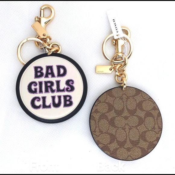 COACH BAD GIRLS CLUB BAG CHARM SIGNATURE CANVAS - Picture 2 of 3